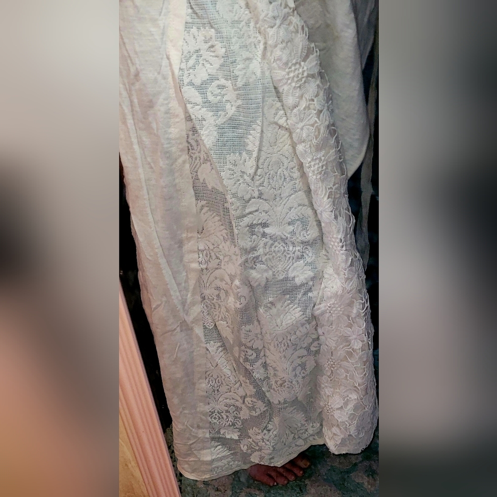 FREE PEOPLE WOMENS SKIRT WRAP LACE/CROCHET SIZE LARGE CREAM